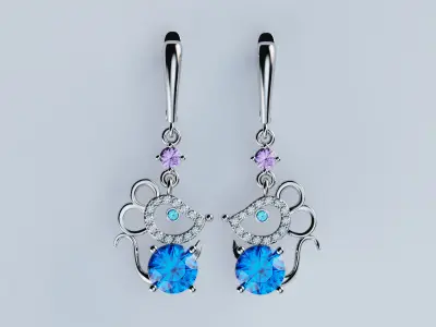 Earrings Mause 3D print model