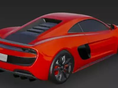 Red Ferrari Inspired Sports Car 3D Model 3D model