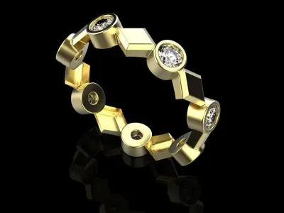 Rhombus ring model 316 3D print model