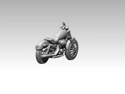 classic motorcycle relief 3D print model