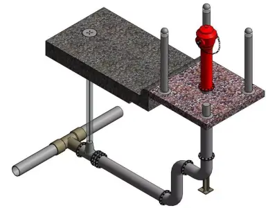 Fire Hydrant System-42 Low-poly 3D model