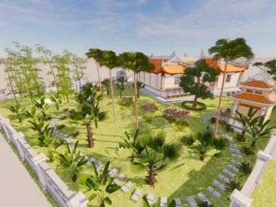 Temple general PhanNhac Free 3D model