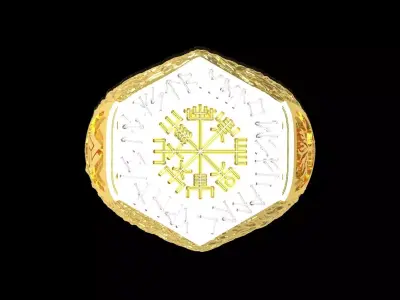 STL 3dm Ring a Symbol of Power History in Two-Tone Gold mr0279 3D print model