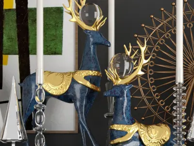 Decorative set of sculptor and decoration elements 3D model