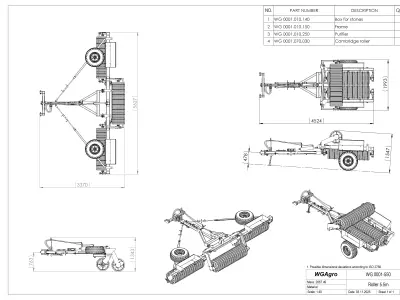 WG 0001 - Complete range of 18 semi-mounted multipurpose roller 3D model