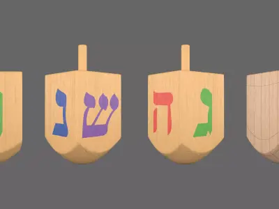 dreidels 3d model wooden hanukkah 3D model