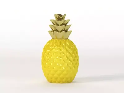Elegant Ceramic Pineapple Centerpiece Decor 3D model