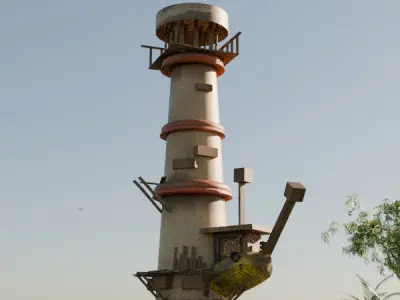Old watch tower 3D model