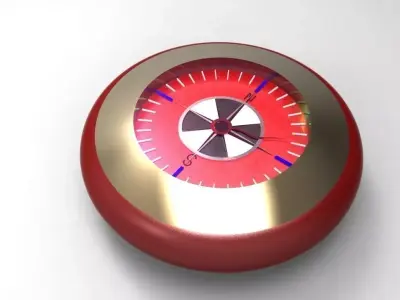 Compass clock Free 3D model