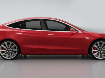 Tesla Model 3 3D model Rigged