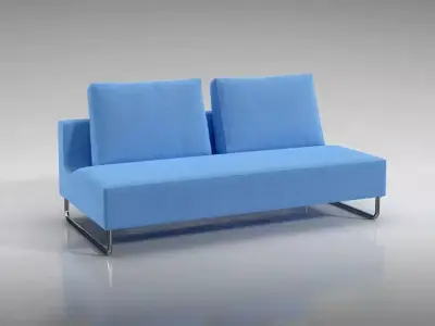 Blue Futuristic Sofa 3D model