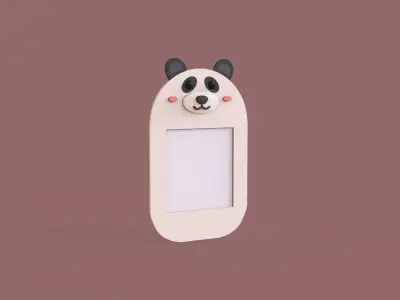 Cartoon Panda Frame  Low-poly 3D model