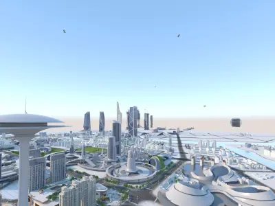 FUTURE CITY Low-poly 3D model purchase