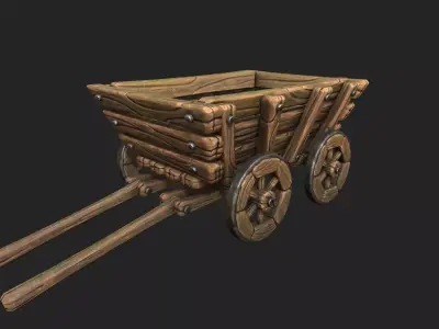 Stylized Cart - Gameready Asset Low-poly 3D model