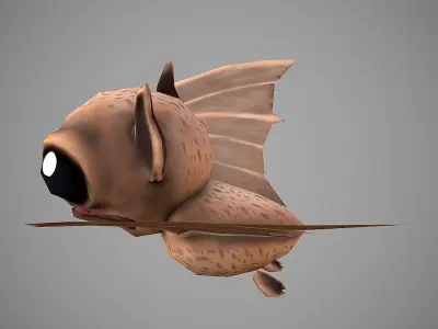 Bat Cartoon Low-poly 3D model