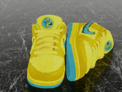 GD X NIKE AIR JORDAN SB DUNK LOW PRO OPTI YELLOW 3D SHOES Low-poly 3D model