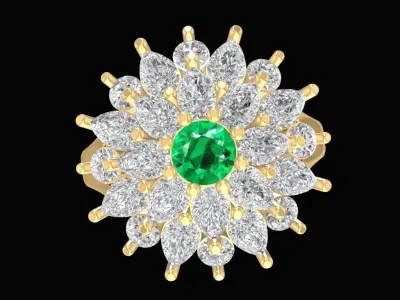 Luxury Multi Layer Flower Diamond Ring for Women 2423 3D print model