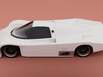 80s Group C racecar Low-poly 3D model