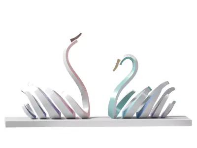 Two Swans Statue 3D model
