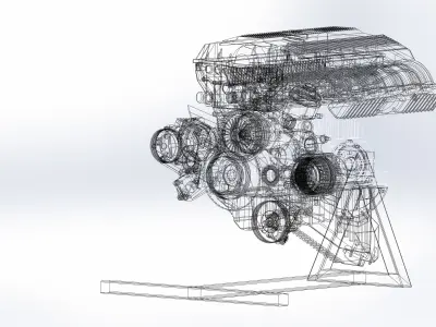 Car engine M52b25 3D print model
