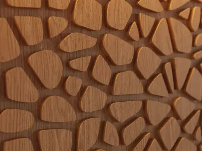 Decorative Wooden Wall Model 1 3D model
