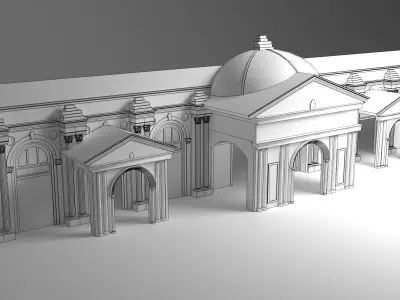 English Facade 3D model get