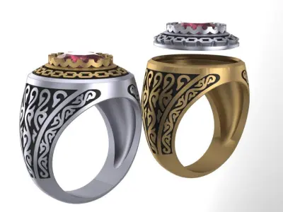 Fashion texture jewelry ring 3D print model