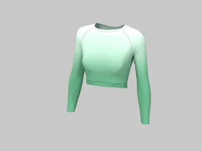 Activewear long sleeve crop top 3D model