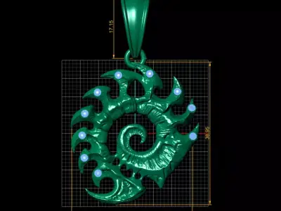 Gold flame pendant  3D printable model   3D print model