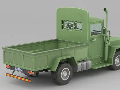 Cartoon Truck Low-poly 3D model