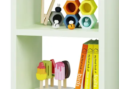 Wall shelf Mallory Kids with decor 3D model