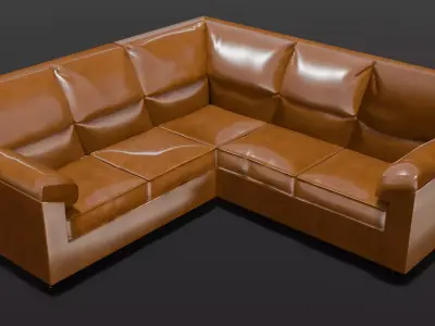 Leather Sofa 3D Model Low-poly 3D model