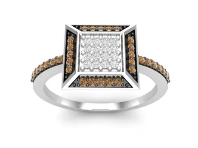 AV 524 Diamond Ladies Micro Pave Cocktail Right Hand Ring 3D print model