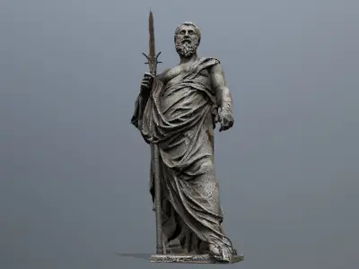Man Statue Low-poly 3D model