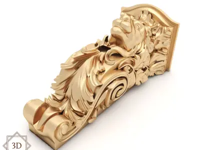Corbel 3 lion head 3D model