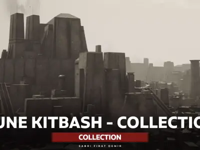 Dune Kitbash 3D Asset Model Collection Low-poly 3D model