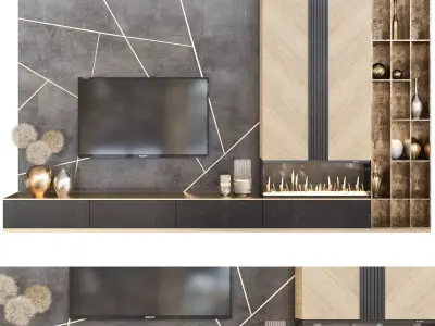 TV wall 12 3D model