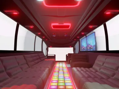 PARTY BUS - VR READY  Low-poly 3D model