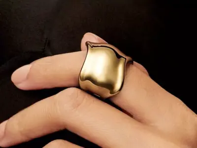 Jewelry Tiffany Bone Ring Gold 3D print model