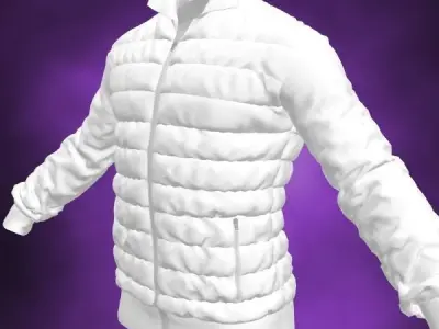 Down Sweater White Jacket 3D model