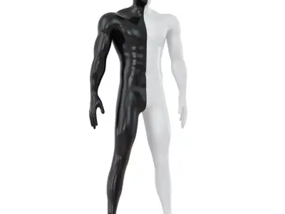 Male abstract mannequin white with black color 89 3D model