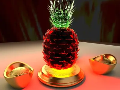 Chinese gold ingot 3D model