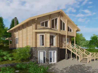 3D model of a wooden house 3D model shop