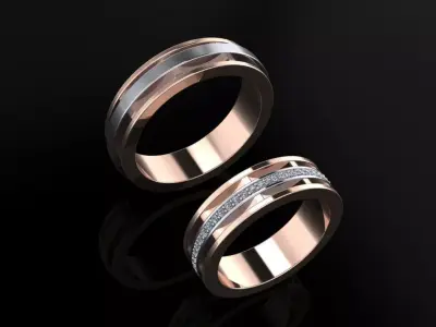 Wedding Bands 09 3D print model