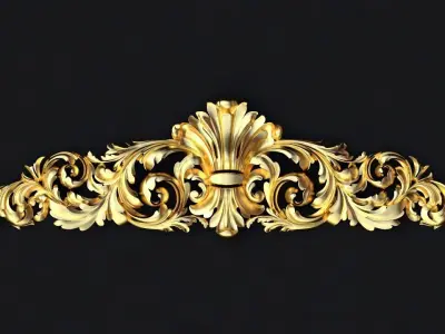 Central decor ornament for furniture 3D model 692