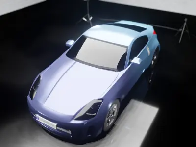 rigged car nissan 350 z 3D model