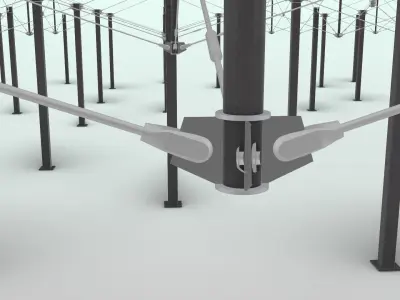 steel tension structure model 3D model