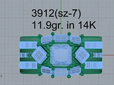 Diamond Band Ring 3912 3D print model