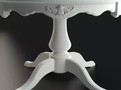 Antique-Style Round Table 3D model