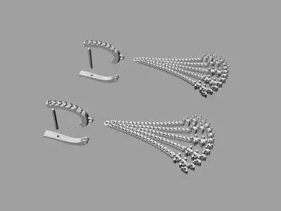 Jewelry Earrings Brand Gold Diamond 3D print model buy